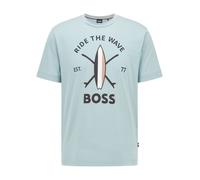Boss Mens Tylan T-Shirt in Turquoise Cotton - Size Small