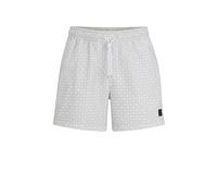 BOSS Mens Vibe Micro-print quick-drying swim shorts with logo detail