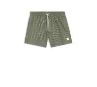 BOSS Mens Vibe Seasonal-Pattern Swim Shorts with Logo Label