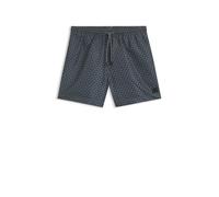 BOSS Mens Vibe Seasonal-Pattern Swim Shorts with Logo Label