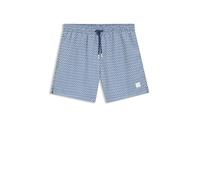 BOSS Mens Vibe Seasonal-Pattern Swim Shorts with Logo Label