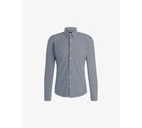 Boss Mens Vy Slim-fit Micro Square-print Stretch-woven Shirt L