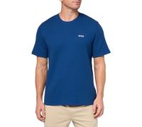 BOSS Men's Waffle Contrast Logo Short-Sleeve T-Shirt Pajama Top, Dark Sapphire Blue, Medium