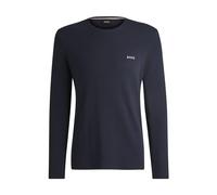 BOSS Mens Waffle LS-Shirt Embroidered-Logo Pyjama T-Shirt in a Cotton Blend