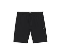 Men's BOSS Orange Waffle Mens Cotton Blend Waffle Structure Pyjama Shorts with Embroidered Logo - Black - Size: L