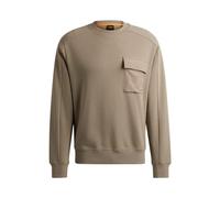 BOSS Mens We PocketCargo Embroidered-logo sweatshirt in cotton terry