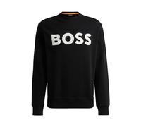 BOSS Mens WeBasicCrew Cotton-terry sweatshirt with rubber-print logo