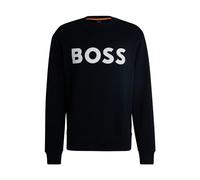 BOSS Mens WeBasicCrew Cotton-terry sweatshirt with rubber-print logo