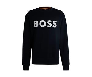 BOSS Mens WeBasicCrew Cotton-terry sweatshirt with rubber-print logo
