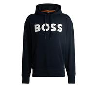 BOSS Mens WebasicHood Cotton-terry hoodie with rubber-print logo