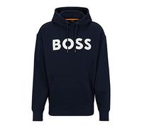 BOSS Mens WebasicHood Cotton-terry hoodie with rubber-print logo
