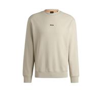 BOSS Mens WeSmallcrew Contrast-logo sweatshirt in cotton terry