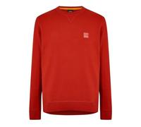 BOSS Men's Westart Relaxed Fit Cotton Sweatshirt with Logo Patch, Bright Red624, XL