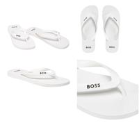 BOSS Men's White Pacific Flip Flops Size UK 9 - 10 50471283-100