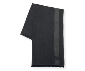 BOSS Mens Wool Blend Scarf With Fringe Eryk 70x180 50547659 Grey