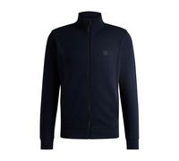 BOSS Mens Zestart Cotton-terry zip-up jacket with logo badge