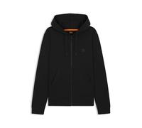 BOSS Mens Zetalky Cotton-terry zip-up hoodie with tonal logo patch Black