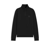 BOSS Mens Zetrust Logo-patch zip-neck sweatshirt in cotton terry