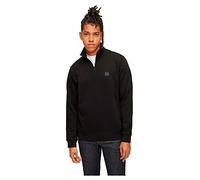 BOSS Cotton-terry zip-neck sweatshirt with logo patch - Style Zetrust, 50468926 Black L