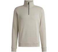 Boss Mens Zetrust Zip Neck Soft Terryclover The Head Sweatshirt in Light Beige 271 - Size 6XL