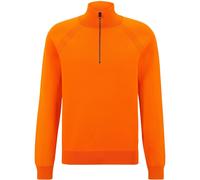 Boss Mens Zip Neck Raglan Sleeve Long Sweater in Bright Orange - Size 2XL