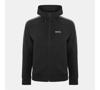 Boss Mens Zip Neck Raglan Sleeve Sweatshirt in Black - Size Small
