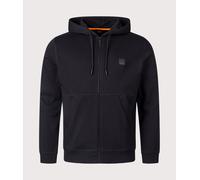 BOSS Mens Zetalky Cotton-terry zip-up hoodie with tonal logo patch Black