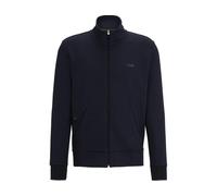 BOSS Mens Zip Up Track Jacket Hugo Boss Skaz Stretch Cotton Top in Dark Blue