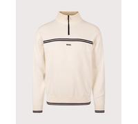 BOSS Mens Zone Quarter Zip Sweatshirt - Colour: 131 Open White - Size: Medium
