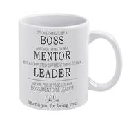 Boss Mentor Leader Appreciations Mug Thank You Leader Quote Funny Coffee Mug,Man Cave Prints,The Best Gift for Colleagues, Parents, and Grandparents, 110z Men and Women
