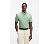 BOSS Mercerised-cotton polo shirt with Double B monogram - Style C-Parris 01, 50555829 Light Green