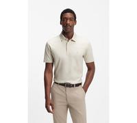 BOSS Mercerised-cotton polo shirt with Double B monogram - Style C-Parris 01, 50555829 Natural L