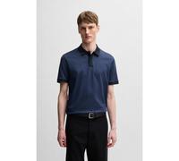 BOSS Mercerised-cotton polo shirt with micro pattern - Style H-Parlay 432, 50532246 Dark Blue XL