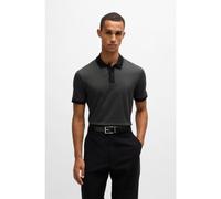 BOSS Mercerised-cotton polo shirt with micro pattern - Style H-Parlay 432, 50532246 Dark Grey XL