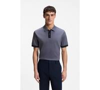 BOSS Mercerised-cotton polo shirt with striped trims - Style H-Parlay 238, 50559668 Blue