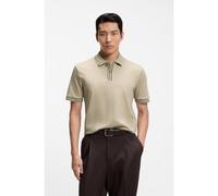 BOSS Mercerised-cotton polo shirt with striped trims - Style H-Parlay 238, 50559668 Light Beige