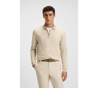 BOSS Mercerised-cotton polo shirt with two-tone structure - Style H-Peduzzi 06, 50549583 Natural L