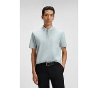 BOSS Mercerised-cotton polo shirt with zip placket - Style H-Paras 65, 50543880 Light Blue XL