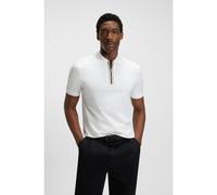 BOSS Mercerised-cotton polo shirt with zip placket - Style H-Paras 65, 50543880 White L