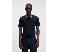 BOSS Mercerised-cotton slim-fit polo shirt with collar stripe - Style H-Phillipson 199, 50531791 Dark Blue XXXL