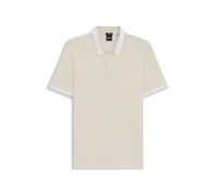 BOSS Mercerised-cotton slim-fit polo shirt with structured trims - Style H-Phillipson 200, 50543865 Natural S