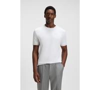 BOSS Mercerised-cotton slim-fit T-shirt with contrast trims - Style H-Tessler 200, 50543858 White S
