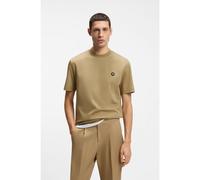 BOSS Mercerised-cotton T-shirt with Double B monogram - Style C-Taut 01, 50555844 Beige M