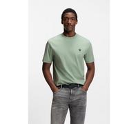 BOSS Mercerised-cotton T-shirt with Double B monogram - Style C-Taut 01, 50555844 Light Green XXL