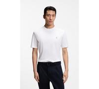 BOSS Mercerised-cotton T-shirt with Double B monogram - Style C-Taut 01, 50555844 White S