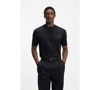 BOSS Mercerised-cotton T-shirt with Double B monogram - Style Taut 04_TI, 50567436 Dark Blue M