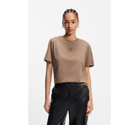 BOSS Mercerised-cotton T-shirt with rhinestone Double B - Style Elpha_Placed3, 50551443 Light Brown XS