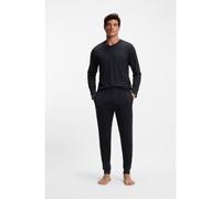 BOSS Mercerised stretch-jersey pyjama set with all-over print - Style Energetic Long Set, 50557169 Dark Blue S