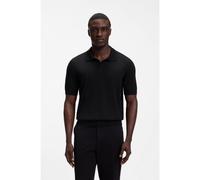 BOSS Merino-wool knit polo with Johnny collar - Style H-Lantoni, 50565470 Black M