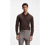 BOSS Merino-wool polo sweater - Style H-Lancione, 50565503 Dark Brown XXL